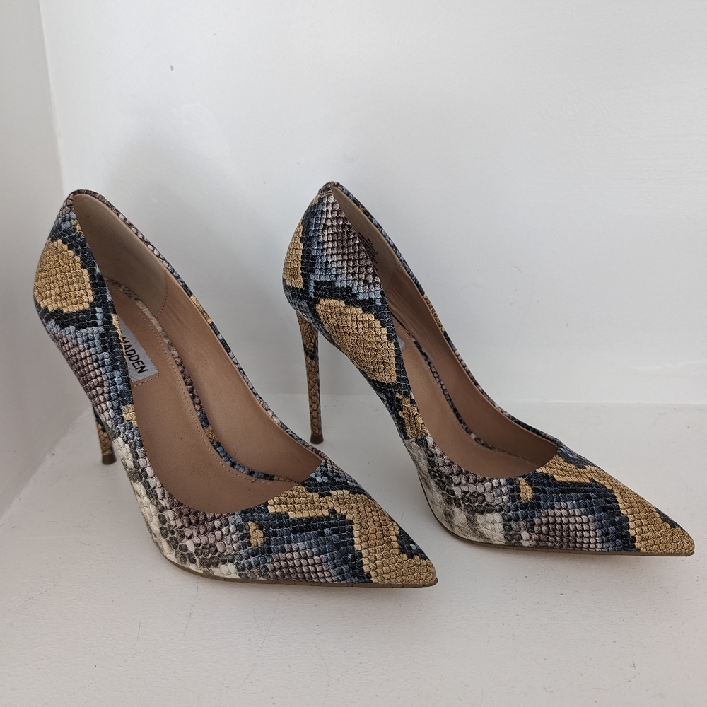 Steve madden womens vala snake print stiletto heels size 6.5 RRP £90 - Picture 1 of 4